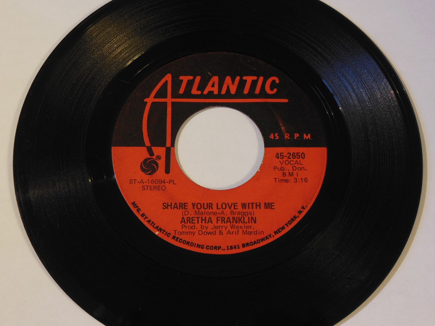 Aretha Franklin - Share Your Love With Me Record