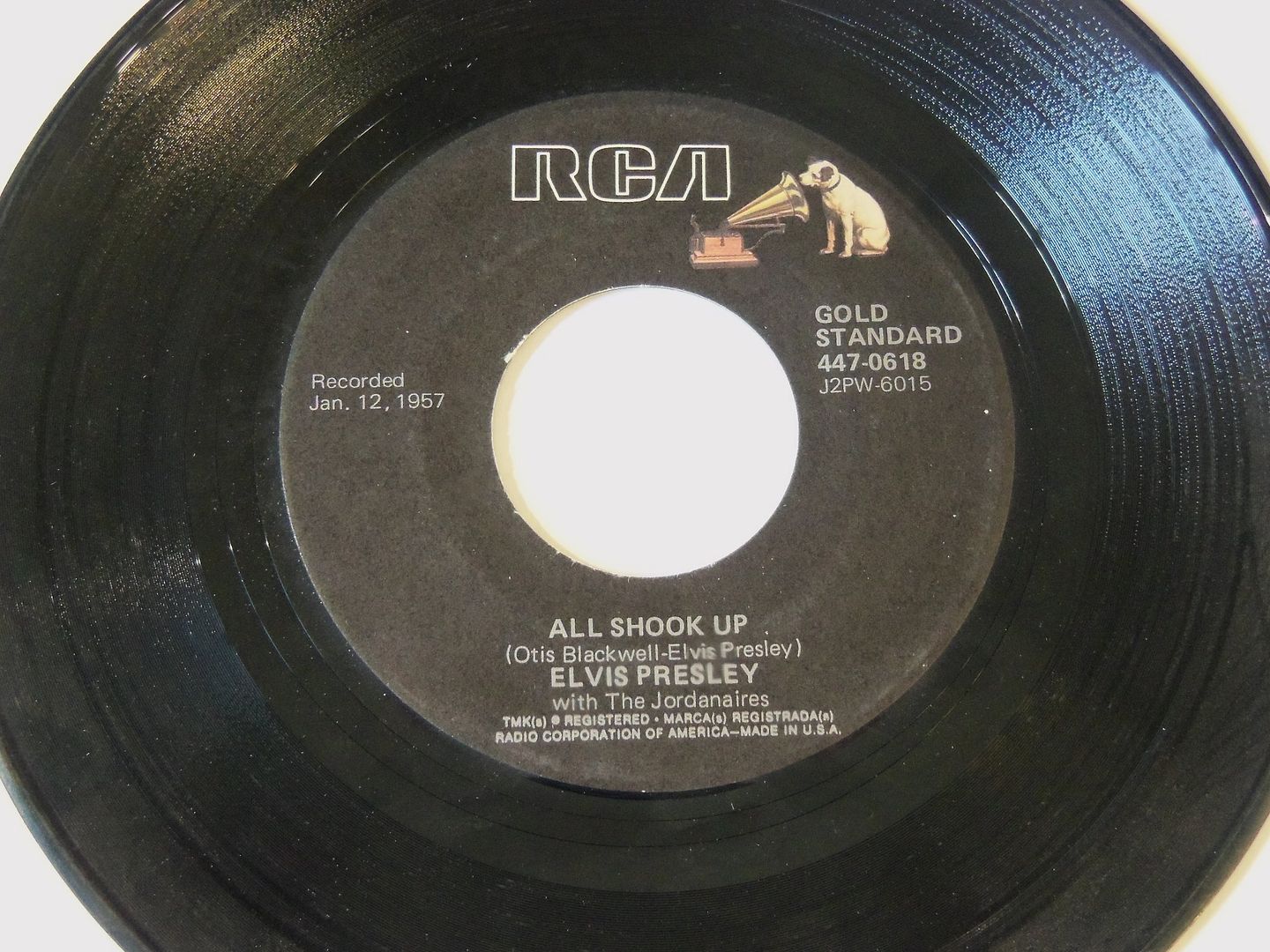 Elvis Presley With The Jordanaires - All Shook Up / That's When Your Heartaches Begin Single