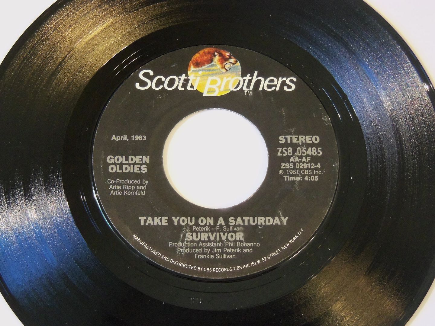 Survivor - Eye Of The Tiger / Take You On A Saturday Record