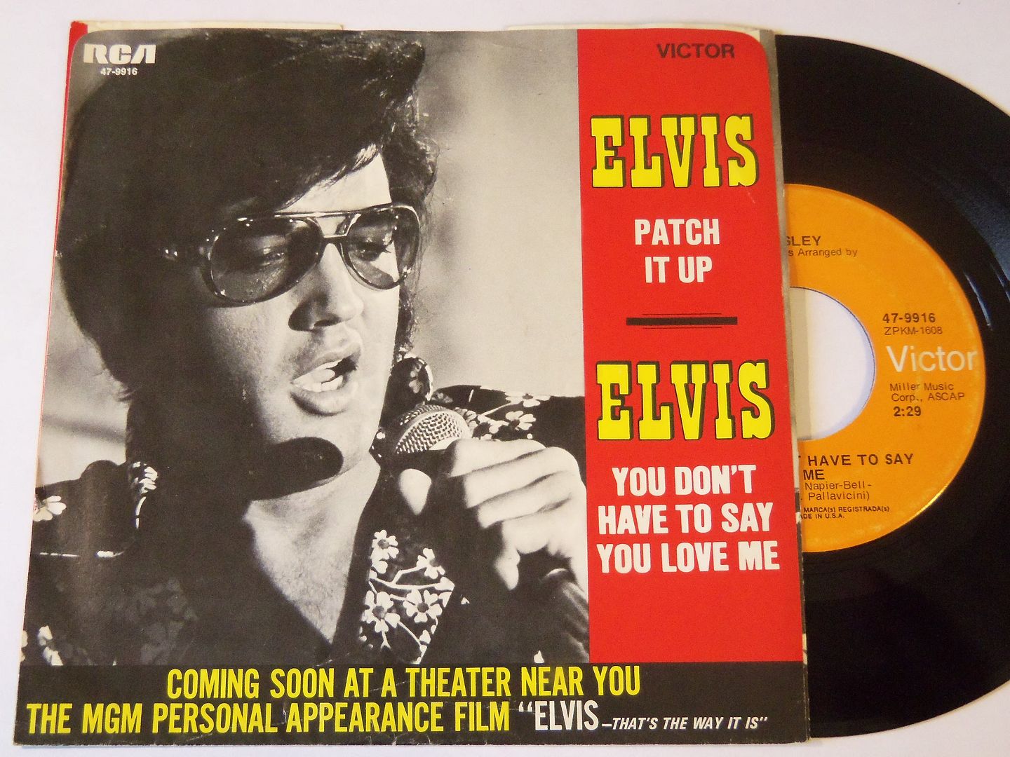 Elvis Presley - You Don't Have To Say You Love Me / Patch It Up Record