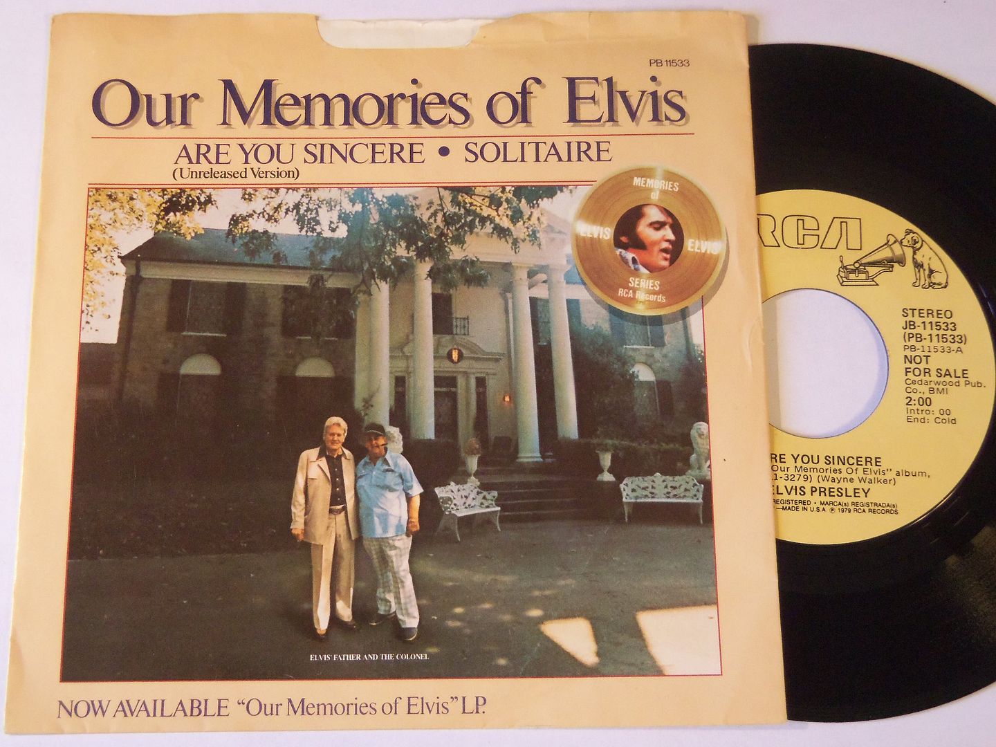 Elvis Presley - Are You Sincere / Solitare Record
