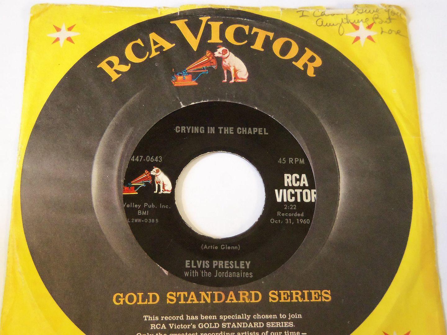 Elvis Presley - Crying In The Chapel / I Believe In The Man In The Sky Album