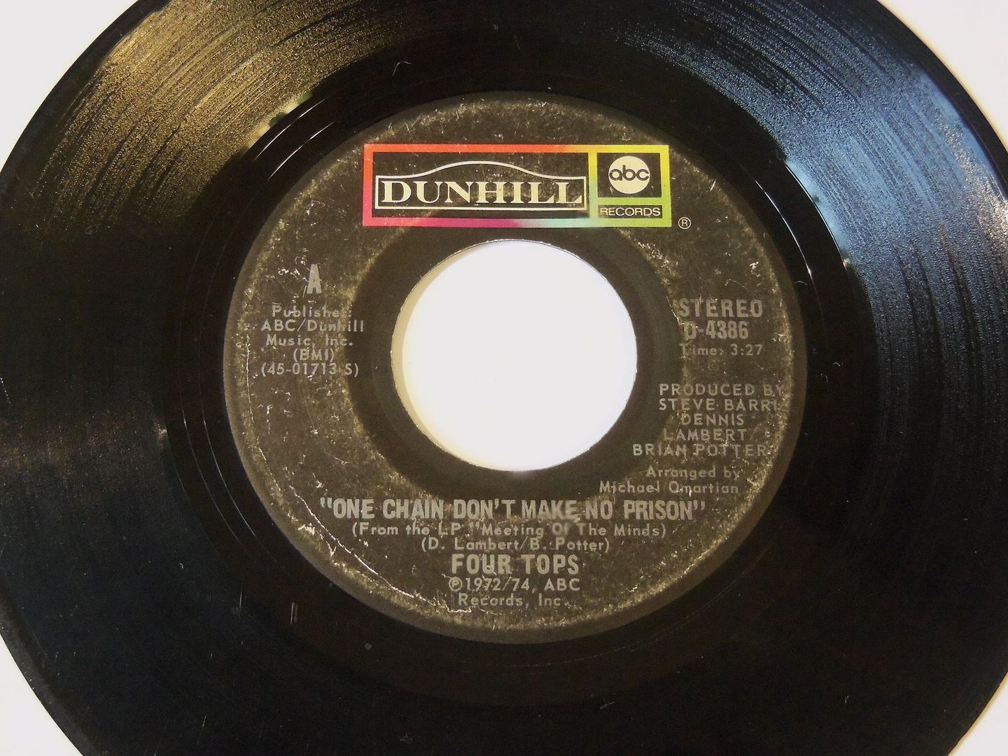 Four Tops - One Chain Don't Make No Prison / Turn On The Light Of Your Love Record