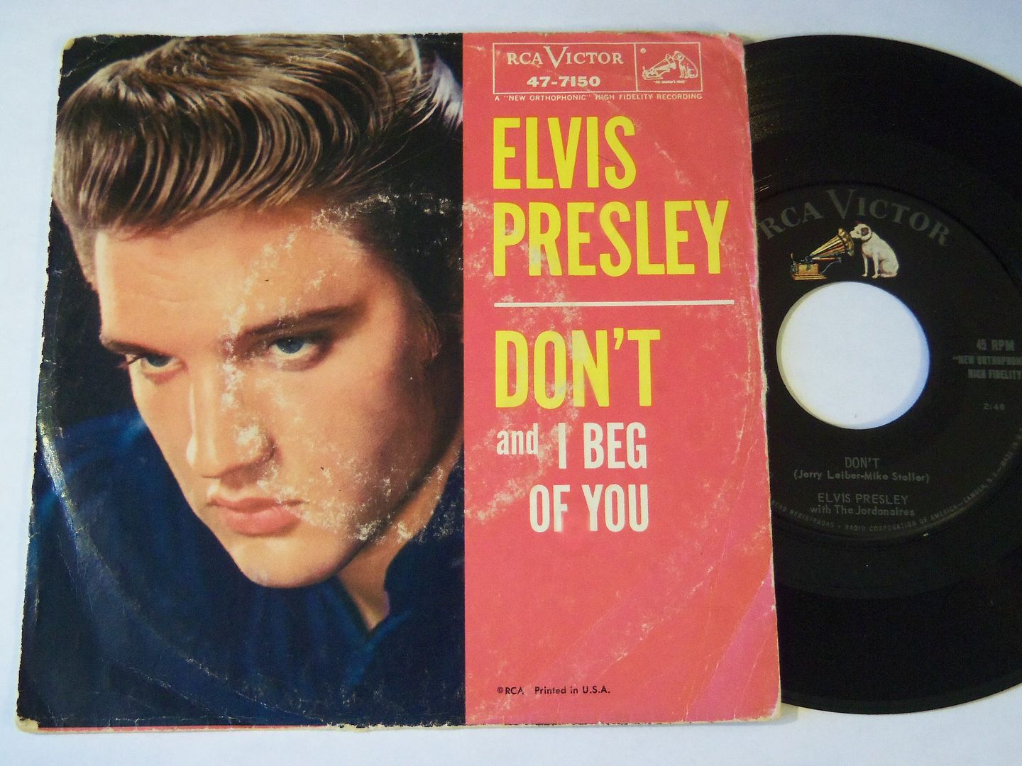 Elvis Presley with The Jordanaires - Don't / I Beg Of You Record