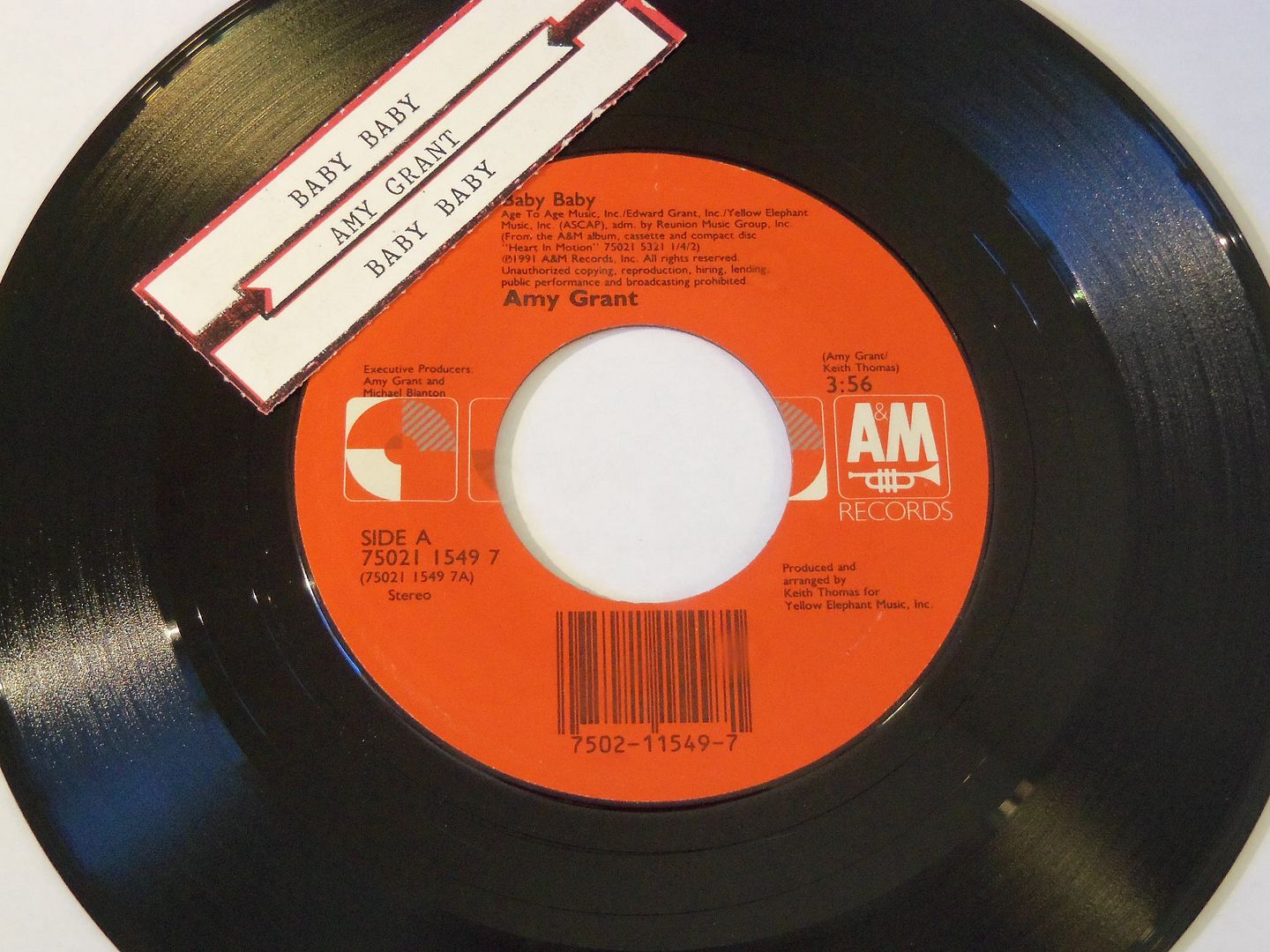 Amy Grant - Baby Baby / Baby Baby - 7" Heart In Motion Mix