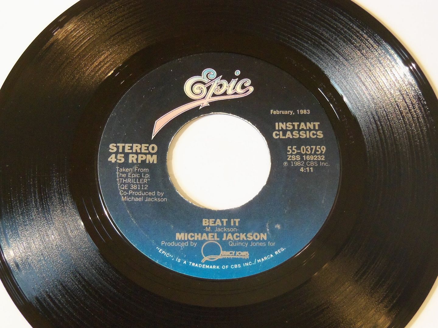 Michael Jackson - Beat It / Get On The Floor Record