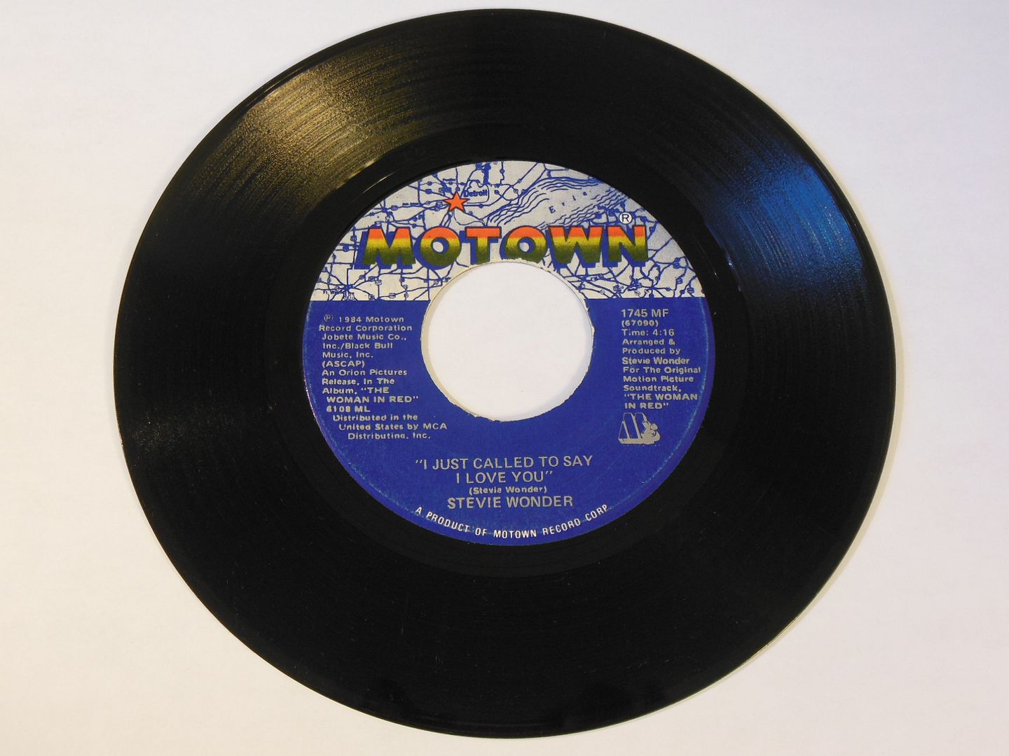 Stevie Wonder - I Just Called To Say I Love You Record