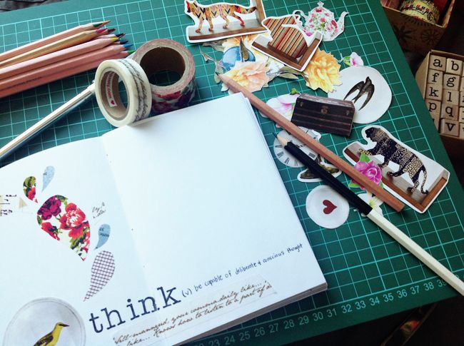 Messy craft workspace