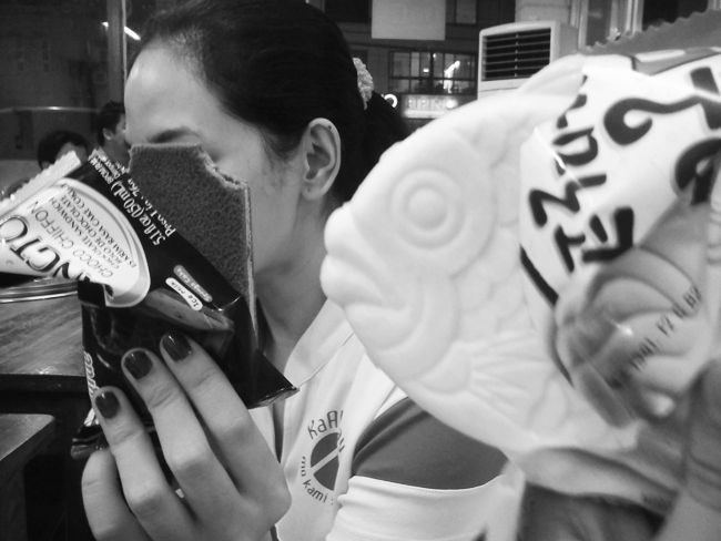 Fish ice cream with my friend S.