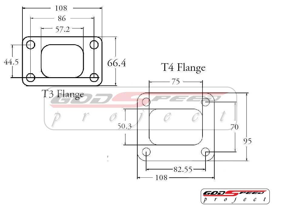 T3 TO T4 CONVERSION TURBO CAST ADAPTOR FLANGE MANIFOLD EXHAUST T3/T4E