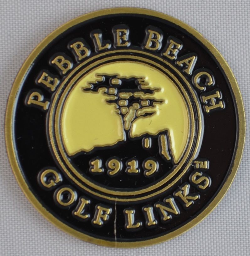PEBBLE BEACH Golf Links Logo FLAT Golf BALL MARKER Black eBay