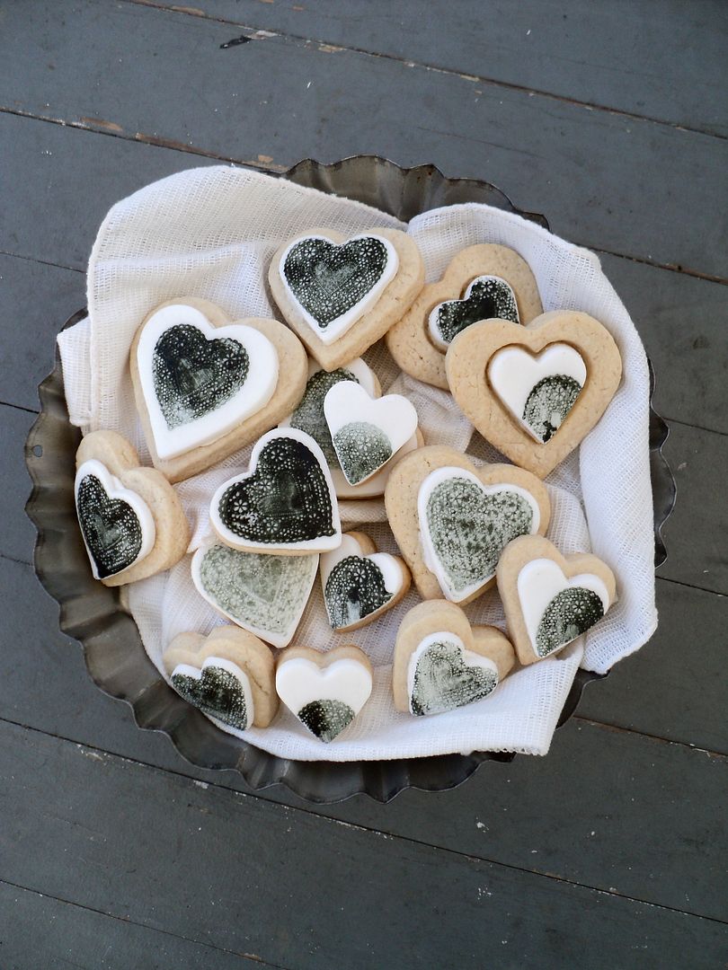 leaves and flours vegan fondant lace stamped cookies