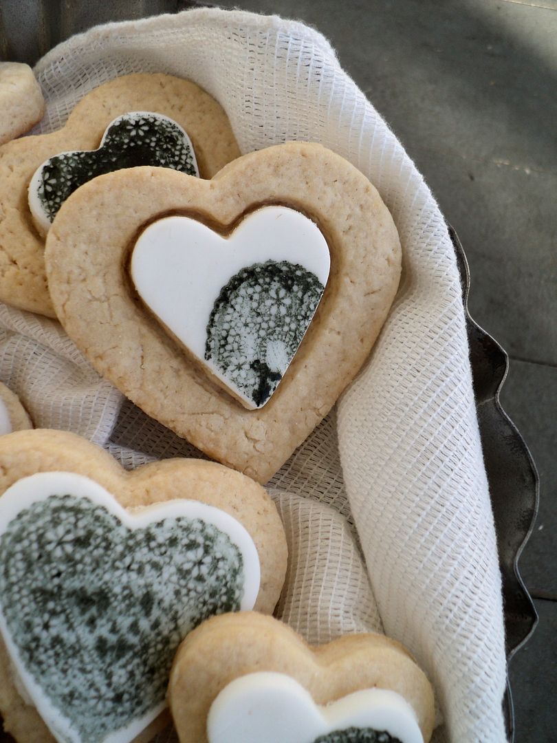 leaves and flours vegan fondant lace stamped cookies