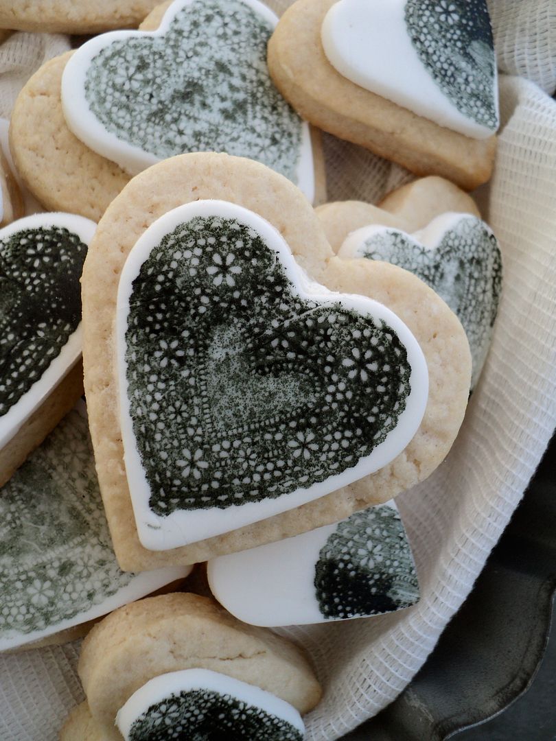 leaves and flours vegan fondant lace stamped cookies