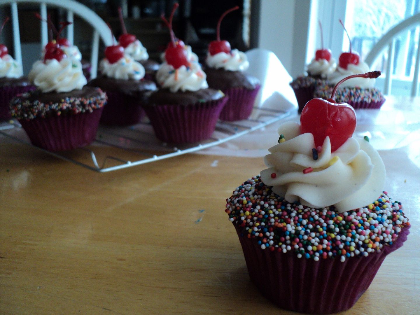 leaves and flours vegan banana split cupcakes