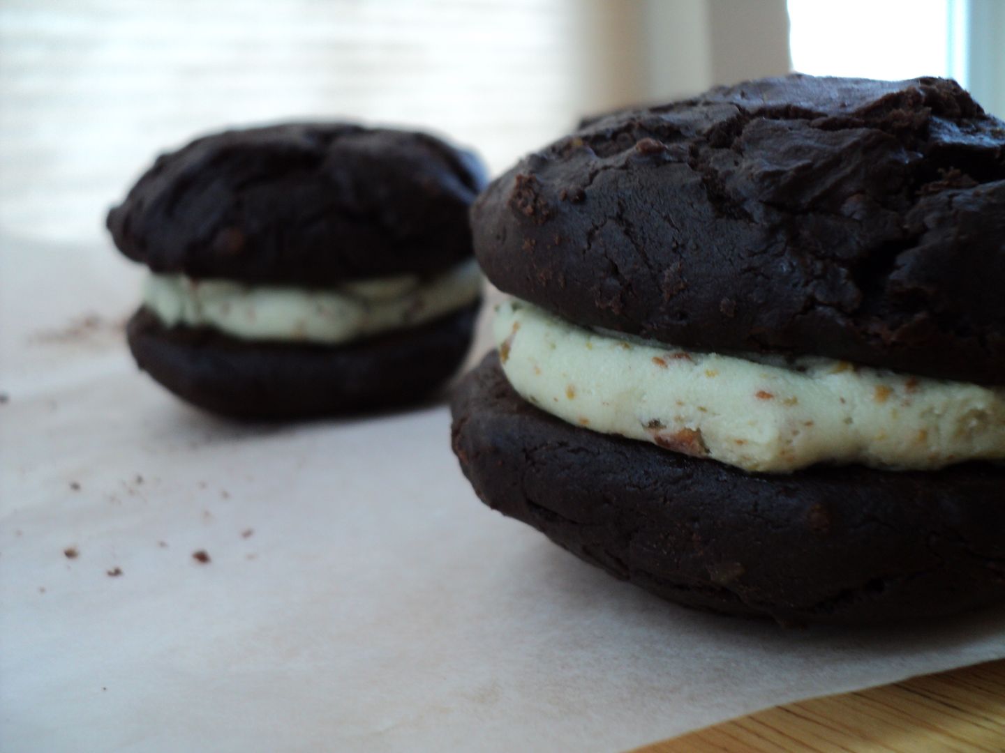 leaves and flours vegan chocolate pistachio whoopie pies
