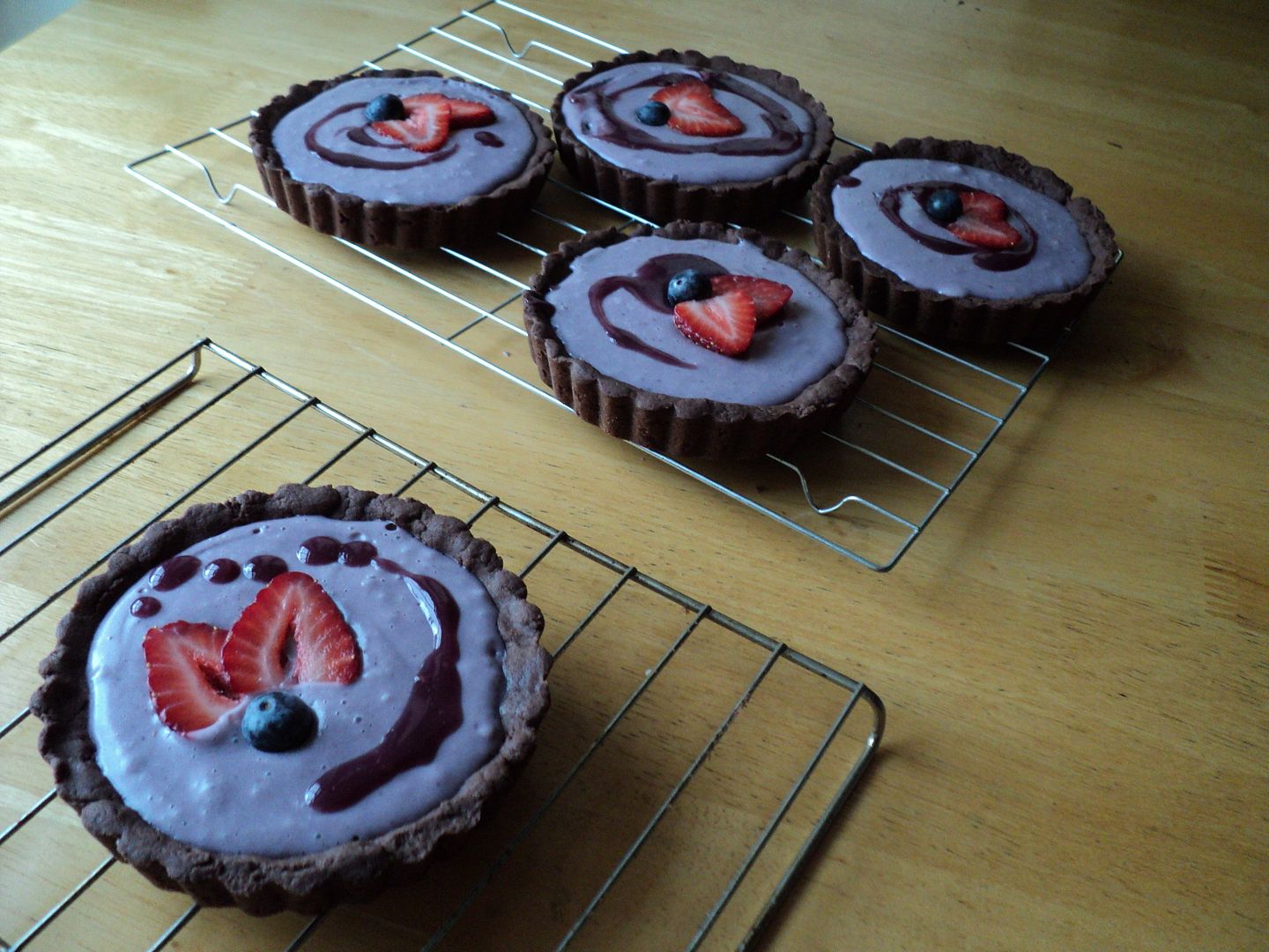 leaves and flours vegan chocolate berry tarts