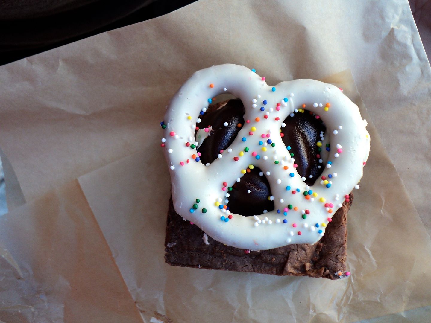 leaves and flours vegan malt frosting pretzel brownie