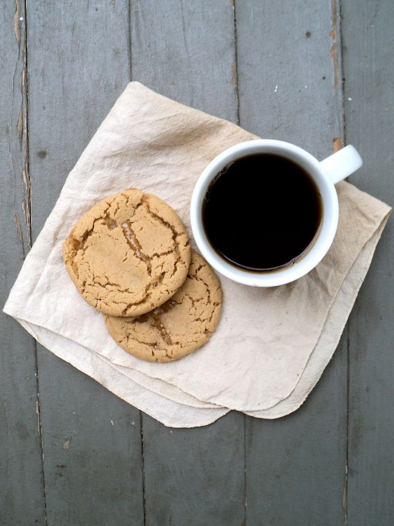 leaves and flours vegan caramel stuffed apple cider cookies