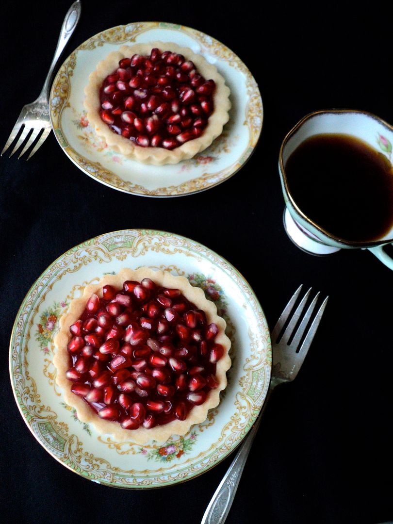 leaves and flours vegan pomegranate tarts