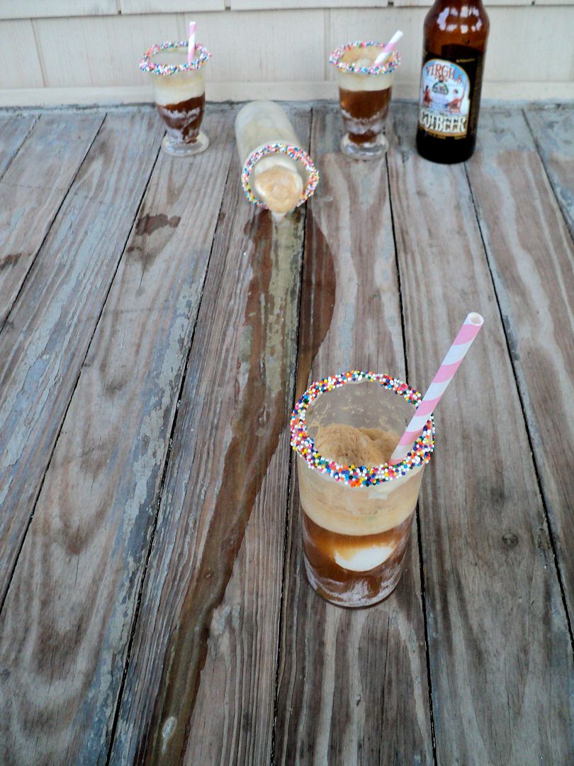 leaves and flours vegan root beer float shooters