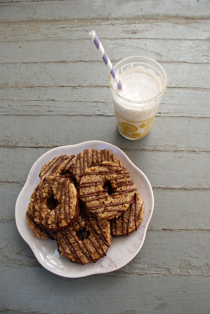 leaves and flours vegan homemade samoas girl scout cookies