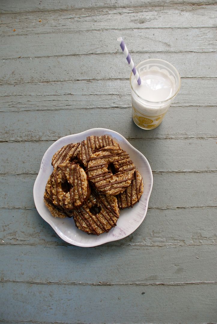 leaves and flours vegan homemade samoas girl scout cookies