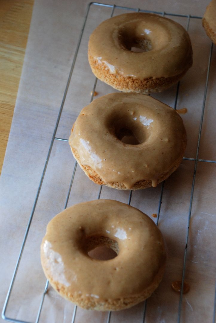 leaves and flours vegan baked banana peanut butter cake donuts