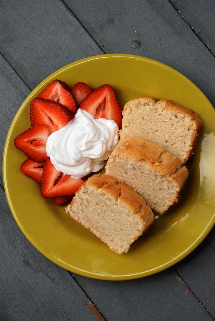 leaves and flours vegan almond vanilla strawberry pound cake