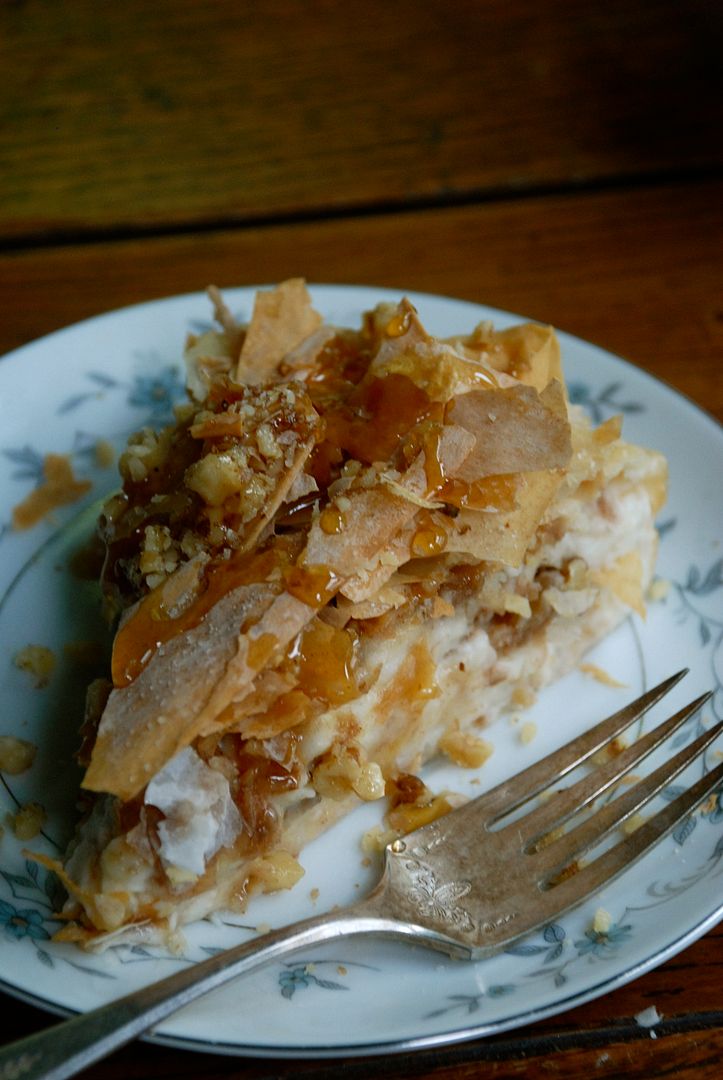 leaves and flours vegan Baklava Cheesecake