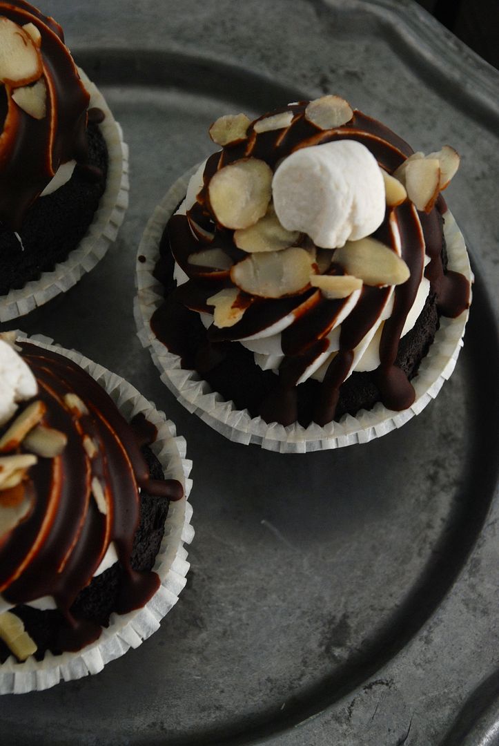 leaves and flours vegan Rocky Road Cupcakes