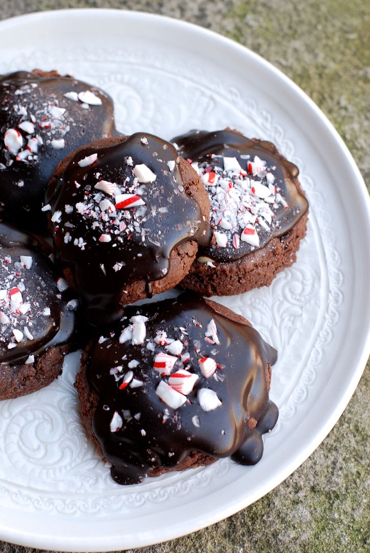 leaves and flours vegan Peppermint Hot Chocolate Cookies