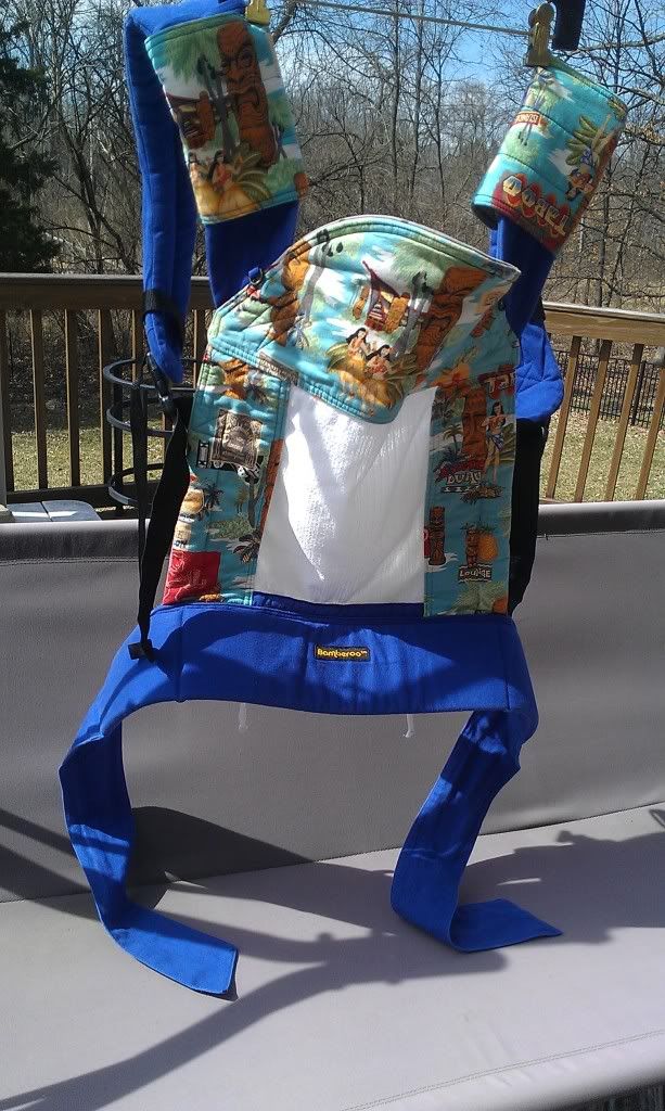 Toddler Bamberoo FB/RHB with SolarVeil + suck pads + hood, reversible print, plus straps/waist