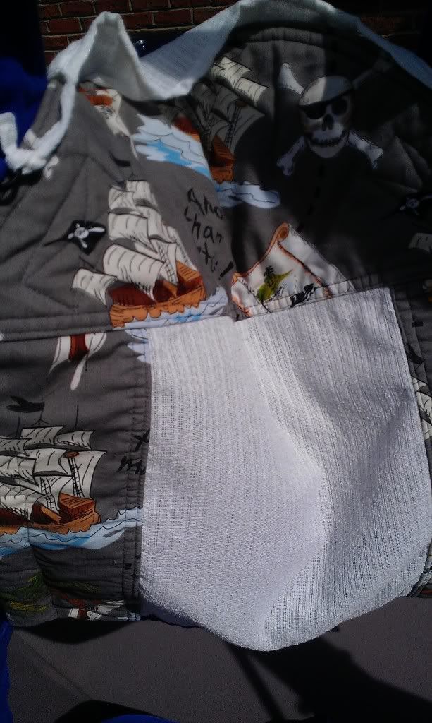 Toddler Bamberoo FB/RHB with SolarVeil + suck pads + hood, reversible print, plus straps/waist