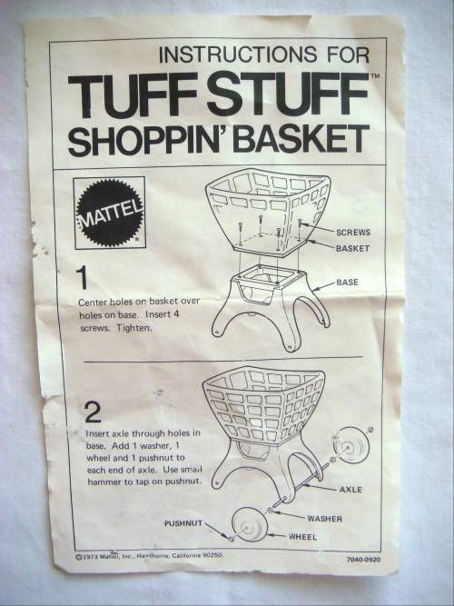 vintage mattel tuff stuff shopping cart