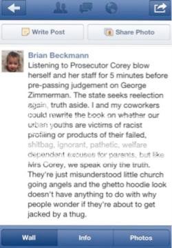 Brian Beckmann Facebook Status update